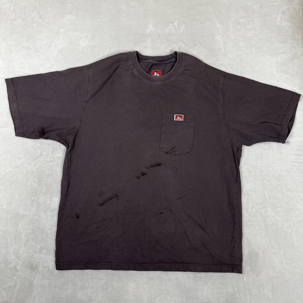 Ben Davis T-Shirt Mens XL Gray Pocket Logo Workwear Tagless Crew Neck Tee